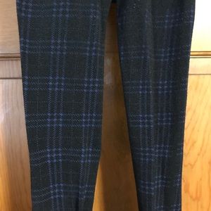 Black & Blue Plaid Tights